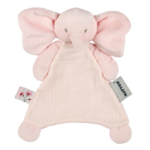 [567597] Nattou | Knuffeldoek Fanfan Olifant Roze 20x25cm