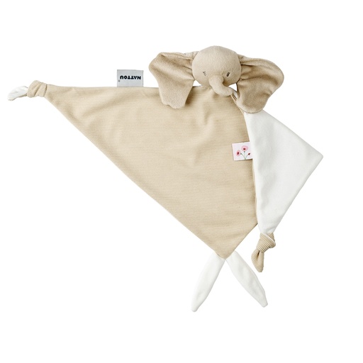 [567640] Nattou | Knuffeldoek Fanfan Olifant Corduroy Zand 40x65cm