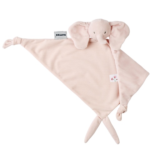 [567641] Nattou | Knuffeldoek Fanfan Olifant Corduroy Roze 40x65cm