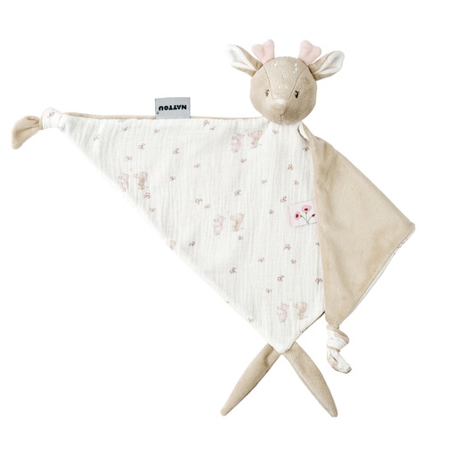 [567642] Nattou | Knuffeldoek Fanfan Hinde Ecru/Zand 40x65cm