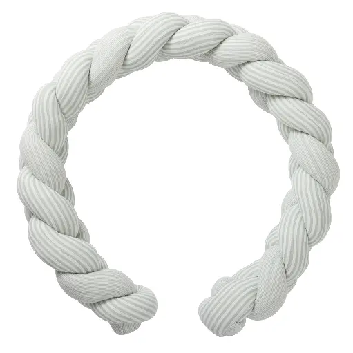 [568017] BB&Co | Parkbumper Vlecht Zachte Strepen Groen/Grijs