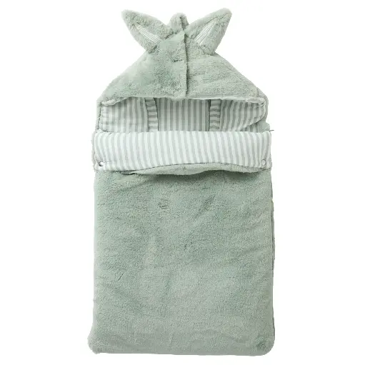 [568025] BB&Co | Voetenzak Nepbont Groengrijs 0-6M