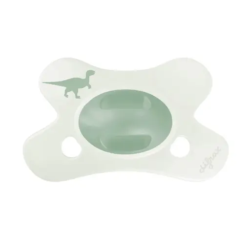 [568040] Difrax | Fopspeen Natural Little Venture Little Green Dino 0-6m