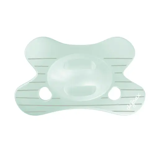 [568052] Difrax | Fopspeen Natural Little Venture Stripy Mint 0-6m