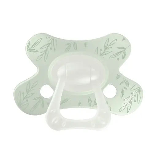 [568076] Difrax | Fopspeen Natural Little Venture Dusty Green Leafs +6M