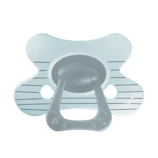 [568081] Difrax | Fopspeen Natural Little Venture Stripy Blue +18M