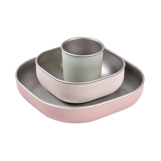 [568136] Beaba | Eetset RVS Cotton Candy 3-delig