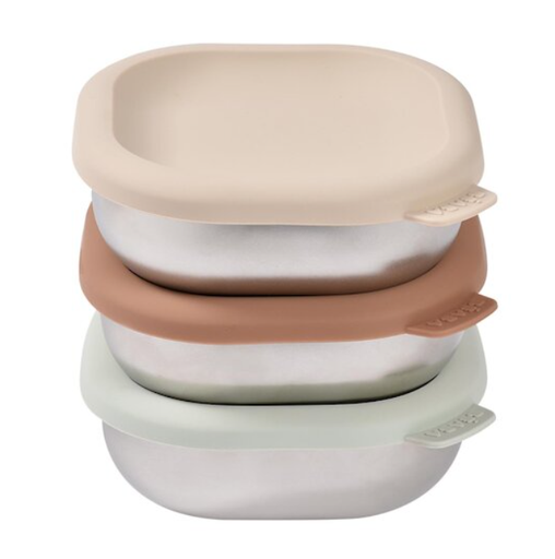 [568146] Beaba | Bewaarpotje RVS Snackdoos Naturel 3-pack