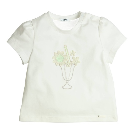 Gymp | T-shirt Girls Aerobic Off White/Green