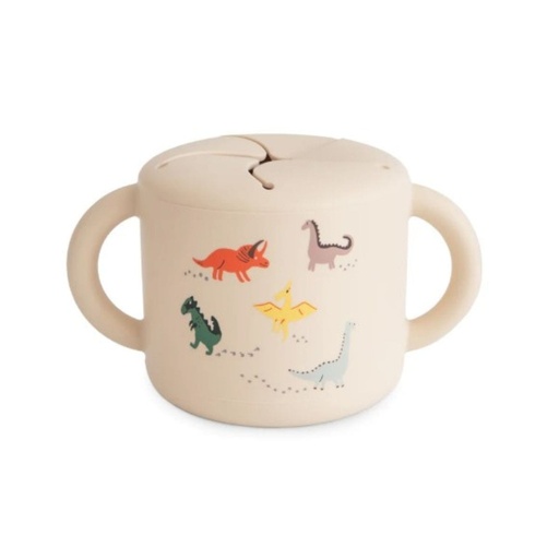 [568981] Mushie | Snack Cup Dino Siliconen Ecru 400ml 