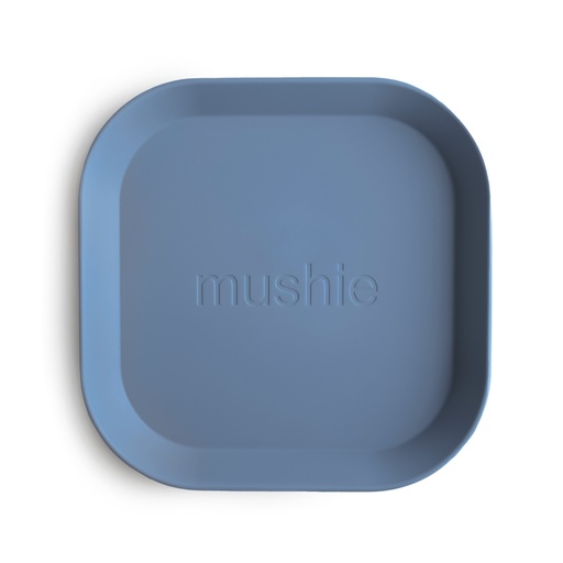 [569138] Mushie | Plat Bord Square Twilight Blue PP Blauw 2-pack