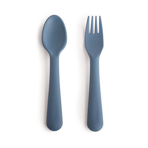 [569142] Mushie | Bestek Fork & Spoon Twilight Blue Blauw