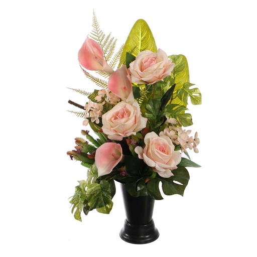 [569257] Jasaco | Grafstuk Rose Calla in Vase Pink 25x50cm