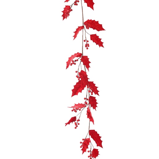 [569275] Jasaco | Slinger Guirlande Holly Leaves Red 150cm