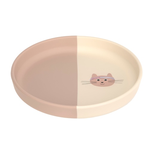 [569467] Laessig | Plat Bord Tiny Team Silicone Plate Cat Roze
