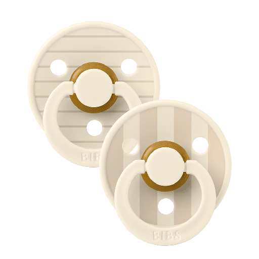 [569500] Bibs | Fopspeen T1 Studio Colour Block Ivory/Vanilla Mix 0-6m 2-pack