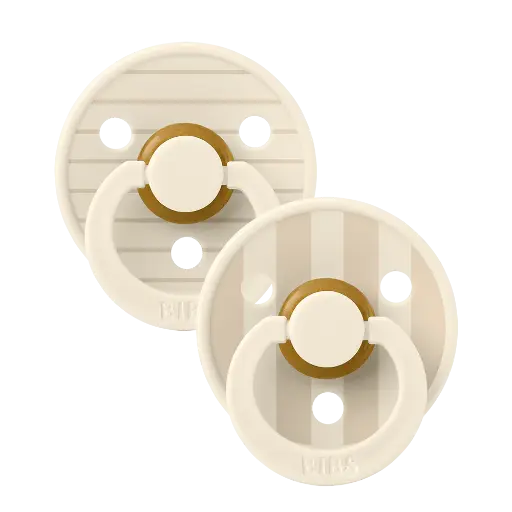 [569511] Bibs | Fopspeen T2 Studio Colour Block Ivory/Vanilla Mix 6-18m 2-pack