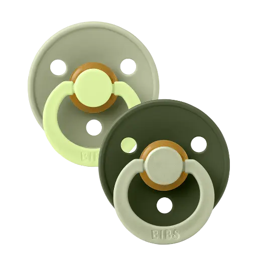 [569544] Bibs | Fopspeen T2 Studio Fusion Dusky Sage/Hunter Green Mix 6-18m 2-pack