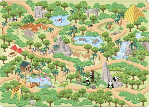 [569563] Mats & Joy | Speeltapijt Jungle Safari Fleece 130x180cm