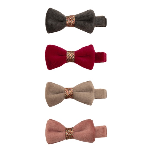 [569740] Mimi & Lula | Haarspeld X-mas Velvet Bow Clips 4-pack