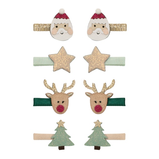 [569761] Mimi & Lula | Haarspeld Santa x Rudolph Mini Clips 8-pack