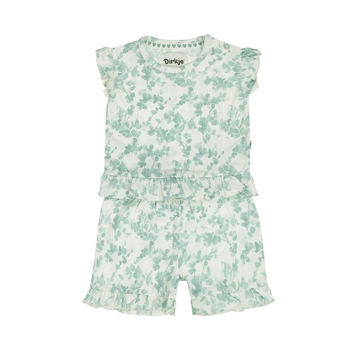 Dirkje | Outfit Girls Flower Power Off White 2-delig