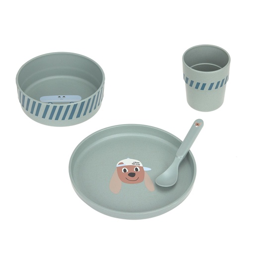 [569960] Laessig | Eetset Tiny Team Dog Dish Set PP/Cellulose 4-delig