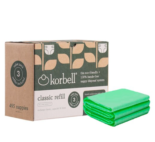 [569996] Korbell | Navulling vr Luieremmer Korbell Nappy Bin Classic Biologisch Afbreekbaar 3-pack 