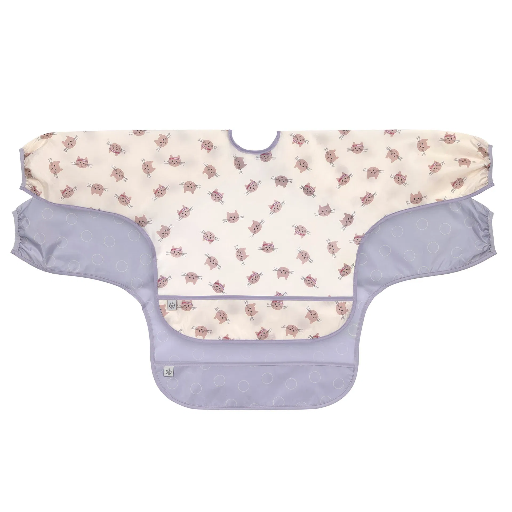 [570046] Laessig | Slabbetje met Mouwen Long Sleeve Bib Tiny Team Cat 2-pack