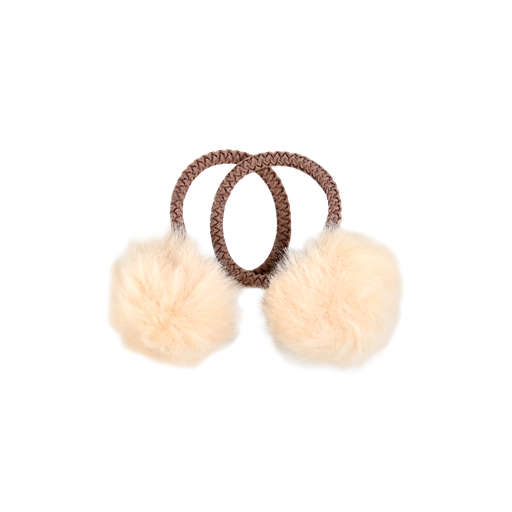 [570050]  Busy Lizzie | Haarelastiek Pompom Cream 2-pack