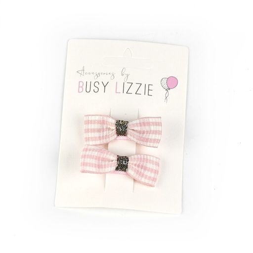 [570061]  Busy Lizzie | Haarspeld Mini Bow Pink 2-pack