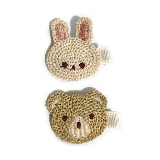 [570079]  Busy Lizzie | Haarspeld Rabbit/Bear 2-pack