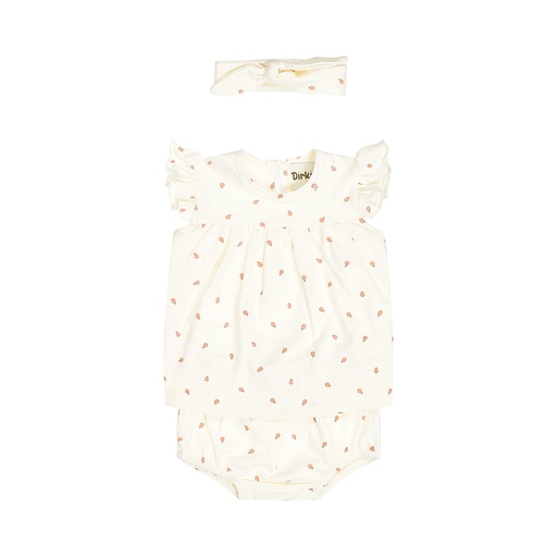 Dirkje | Outfit Girls Ladybug Off White 3-delig