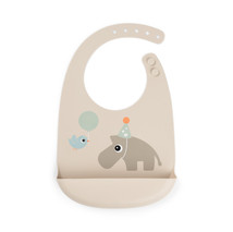 [570275] Done By Deer | Slabbetje Celebration Sand Siliconen met Kruimelvanger Ecru