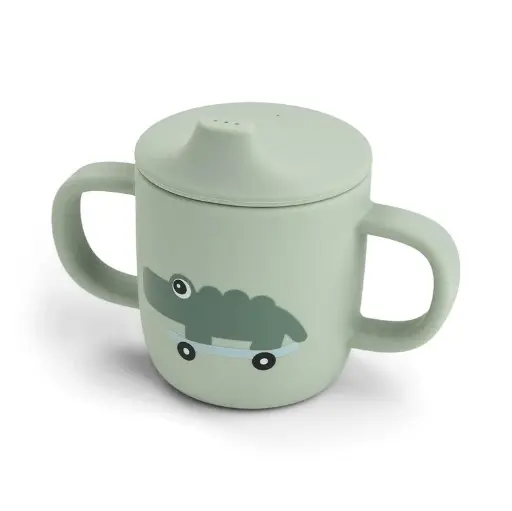 [570283] Done by Deer | Drinkbeker Playground Green Siliconen Handvaten Drinktuit Groen