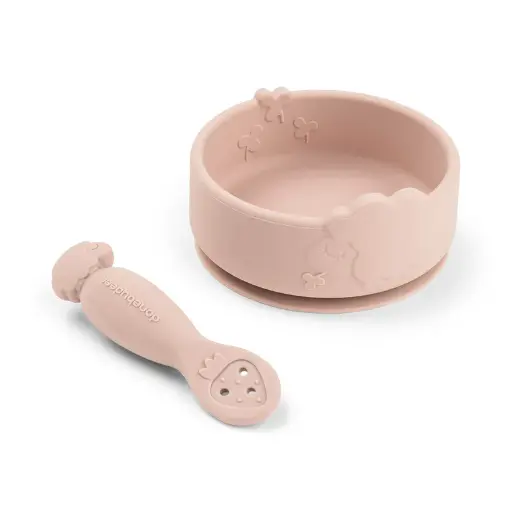 [570287] Done by Deer | Eetset Sheepy Powder Stick and Stay Learing Meal Roze 2-delig