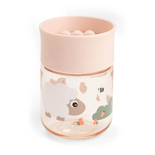 [570316] Done by Deer | Drinkbeker Tiny Farm Powder Learning Cup 360° Roze