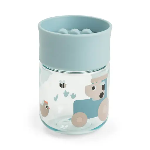 [570317] Done by Deer | Drinkbeker Tiny Farm Blue Learning Cup 360° Blauw