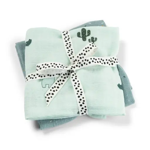 [570325] Done by Deer | Tetra Doek Lalee Burp Cloth Blauw 65x65cm 2-pack