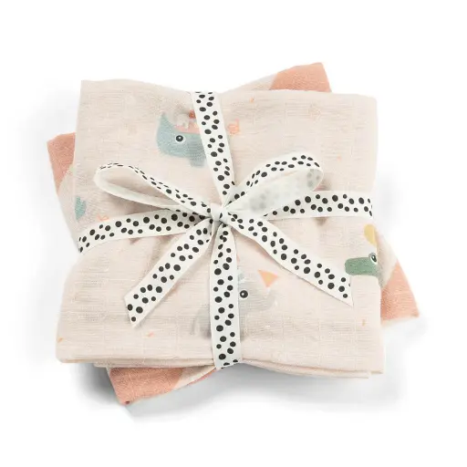 [570330] Done by Deer | Tetra Doek Celabration Burp Cloth Roze 65x65cm 2-pack