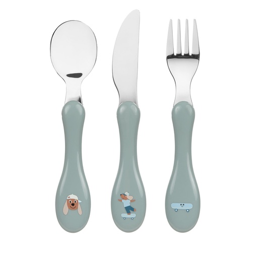 [570348] Laessig | Bestek Tiny Team Dog Cutlery Lepel/Vork/Mes 