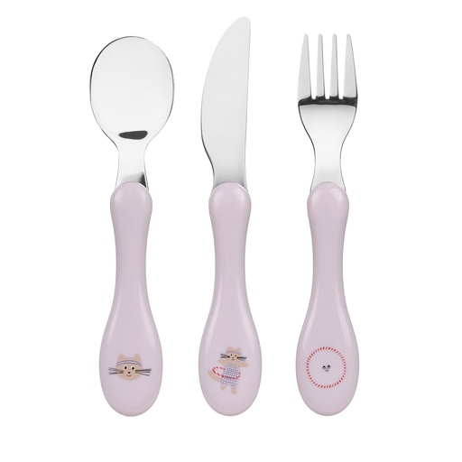[570349] Laessig | Bestek Cutlery Tiny Team Cat Lepel/Vork/Mes