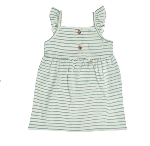 Dirkje | Jurk Girls Flower Power Stripes Aqua Green 