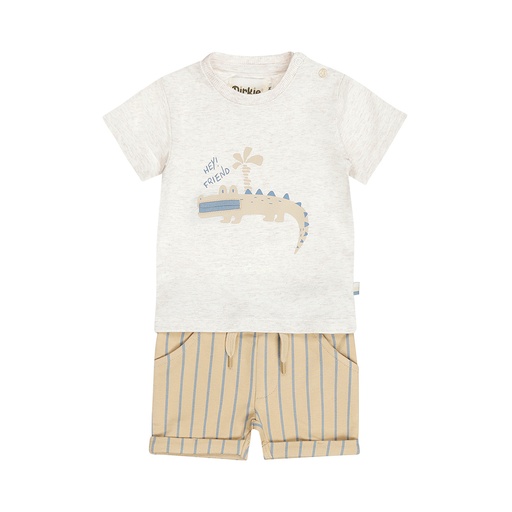 Dirkje | Outfit Boys Safari Trip Off White 2-delig