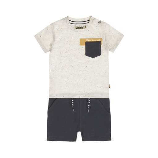 Dirkje | Outfit Boys Paradise Off white 2-delig