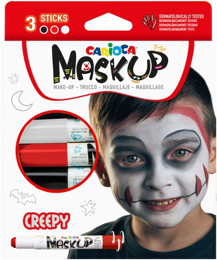 [571081] Carioca | Grime Creepy  Dermatologisch Getest Wit/Rood/Zwart 3 Sticks