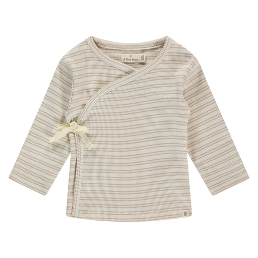 A Tiny Story | T-shirt Uni Overslag Longsleeve Nougat