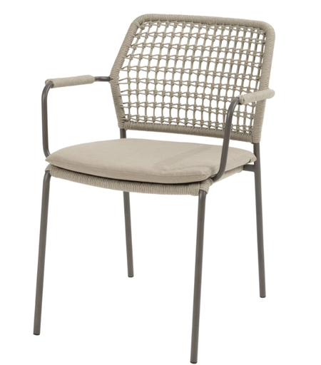 [571136] 4SO | Tuinstoel Barista Stacking Chair Terre met Kussen Stapelbaar 