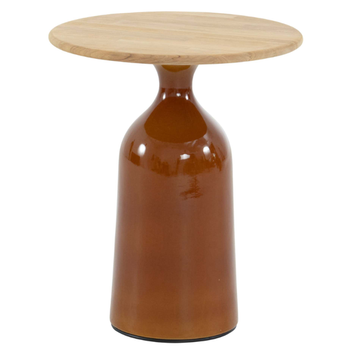 [571165] 4SO | Tuintafel June Side Table Base Caramel High Gloss 45x55cm 