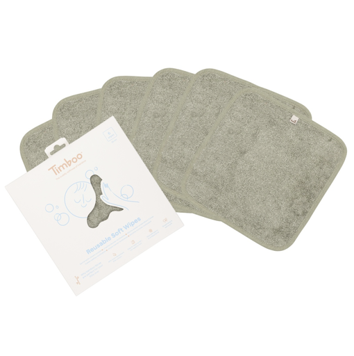 [571357] Timboo | Droge Doekjes vr Gelaat/Billetjes Bamboe Whisper Green 6-pack 